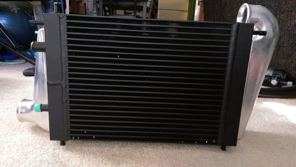 Intercooler and heat exchanger. Will have to get some special brackets to mount them together.