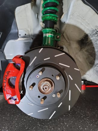 Ebc rotors with carbotech brake pads. Stop tech brake lines with motul brake fluid