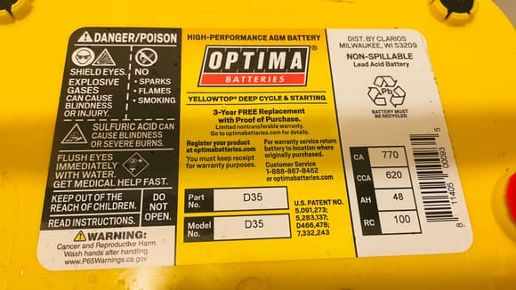 New battery label 