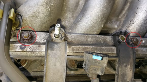 Driver side fuel rail screws