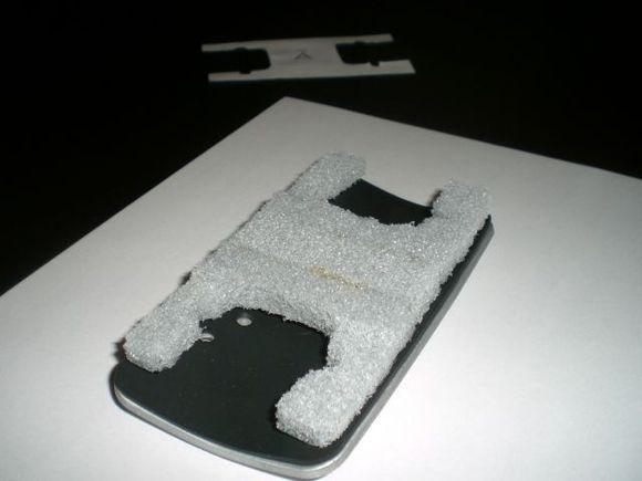 Other angle of brake pedal with foam backing