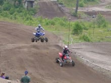 This is a picture of my crossing the finish line jump in 5th place at Jolly Rogers MotorSport Park in Lempster New Hampshire