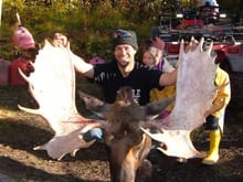 Moose season 2005. 52 inch 4 brow tine bull. 9-8-05.