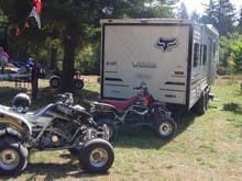 97 Banshee, 01 Raptor, and my Weekend Warrior toy hauler camped at Frontier in Oregon Dunes.                                                                                                            