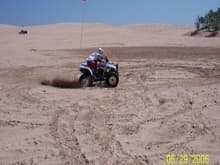 Putting the power to the sand with the back tires, the Warn 424 really helps get the back end moving !!                                                                                                 