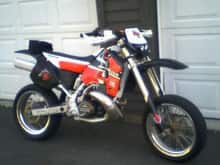 CR500 Street Supermoto1990 supermoto all decked out and street legal, couldnt stay away from a 500 2 stroke for too long.  Some day another zilla                                                   