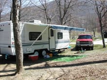 Here we are camping at Maggie Valley , N.C. Spring 2002.                                                                                                                                                