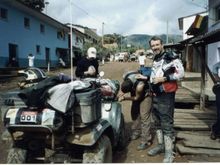 Bolivia 2001- Hitched a ride with Juan Carlos,the promoter of the event. We rode 2 up for the day.                                                                                                      