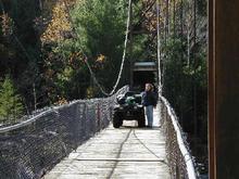 My girlfriend on a suspension bridge.                                                                                                                                                                   