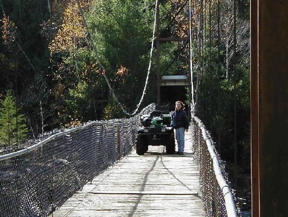My girlfriend on a suspension bridge.                                                                                                                                                                   