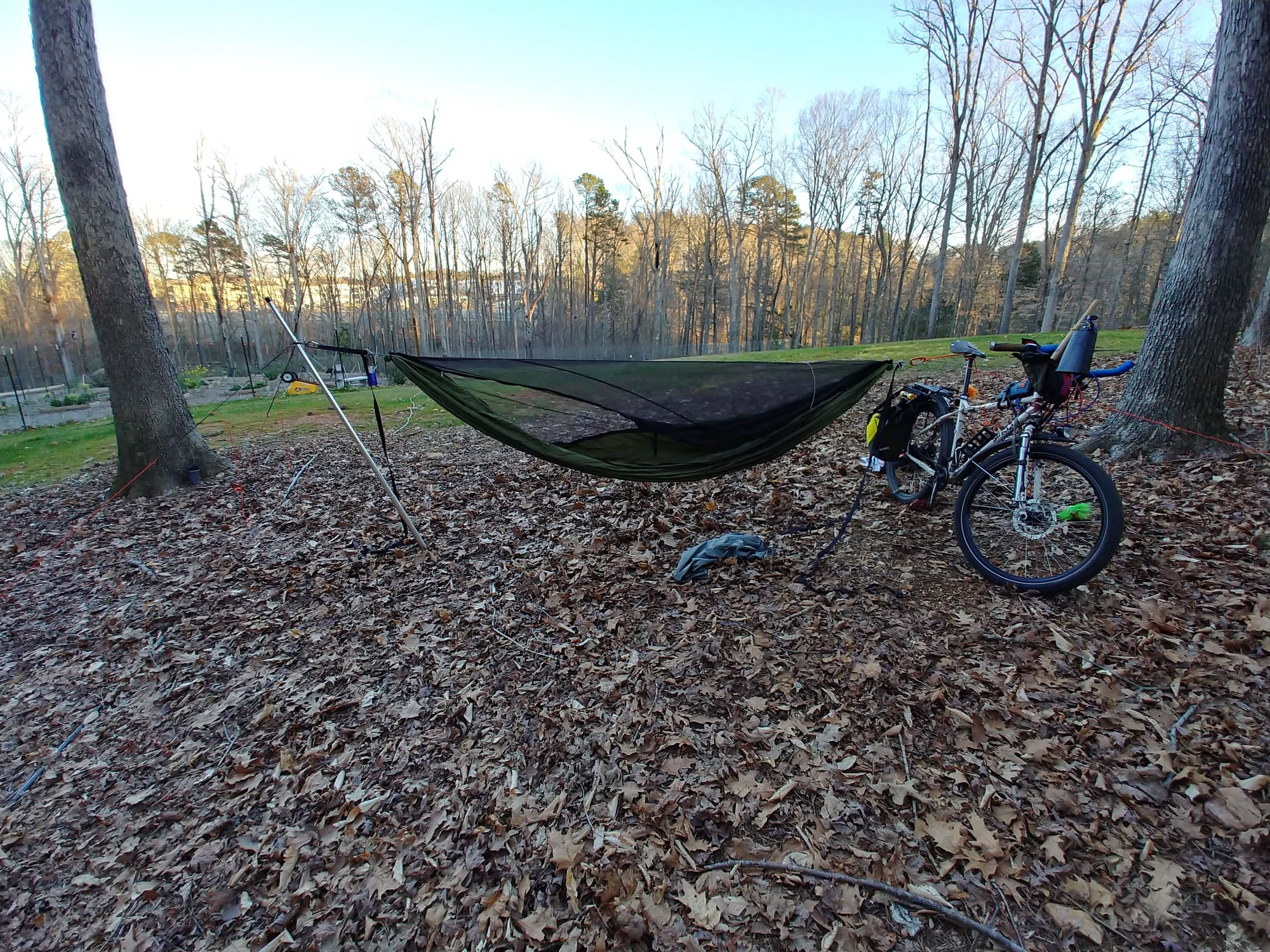 But what if there are no trees, you silly hammock-camper? - Bike