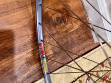 Put my Mavic SSC bleu wheel set on this one, they're a bit beat but cool, like the frame...