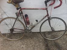 I acquired this at the Trexlertown swap meet in 2012.  I’m still not certain if I lost out on the deal trading a cool suicide front shifter for it.  It is a good looking frame and rides nice.  