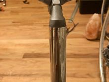 One thing that will stay is the Super Record seat post, not stock but cool...