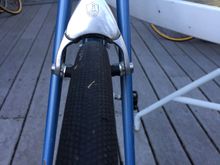 Nice clearance at the rear brake - but less at the chainstays which are hard to photo well.