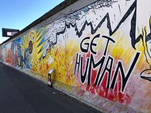 Part of The Wall left standing with about a km of impressive graffiti art