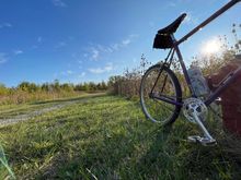 A short easy spin on the present single speed iteration after a two days of helping build single track through a verb suburban trail network. 