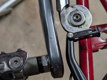 And this is after someone here advised me to re-arrange the brake pad spacers to create a bigger gap. Note that the pulley is not technically required (I converted the bike to flat bars) but helps create a tighter pull vs. a traditional noodle.