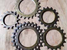 Sprockets removed from body prior to cleaning.