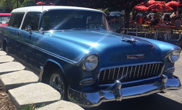 My family had a ‘55 Pontiac wagon in 4 door version with rear opening.  stock not fancy.