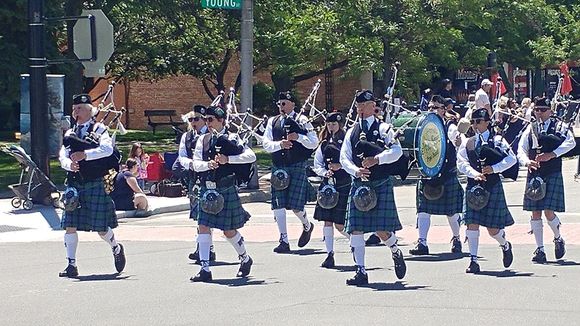 Bagpipers at the Fireman's Parade. Their music, heard before I could see them, was my first hint that there was a parade up ahead.