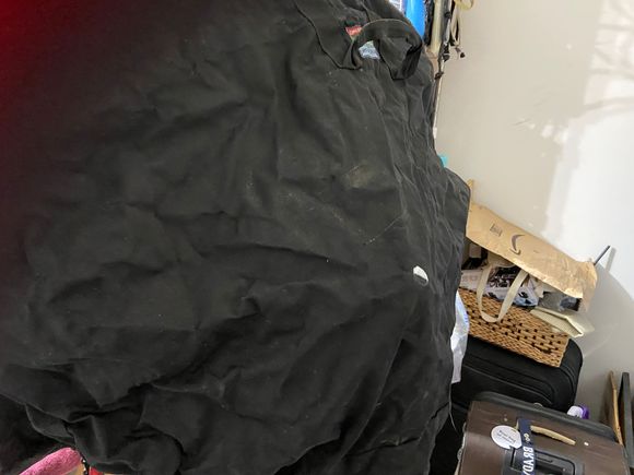 It’s a bit smelly, like your old Army or camping gear but in good shape.  