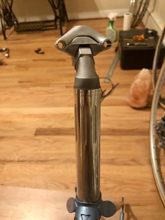 One thing that will stay is the Super Record seat post, not stock but cool...
