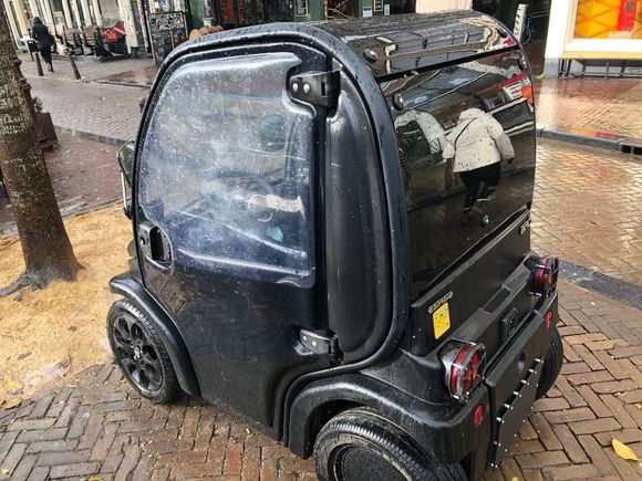 A covered scooter.