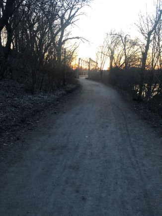 Former railway at sunset.