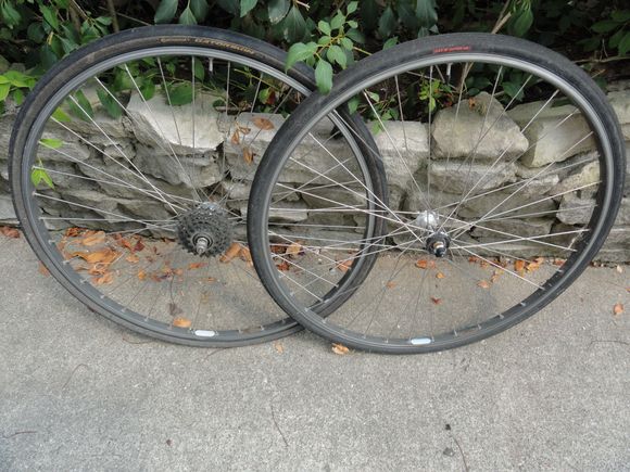 Set two is Touring model Titan 27X1-1/4 with Maillard low flange hubs.
