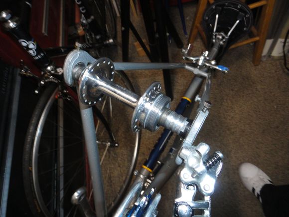 Checking the clearance for a perfect fit in the frame.