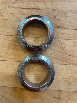 The <c> is stamped on the underside of the race crown and the lower cup. This was only offered from mid 60-70s. Part number 1039, record strada. 