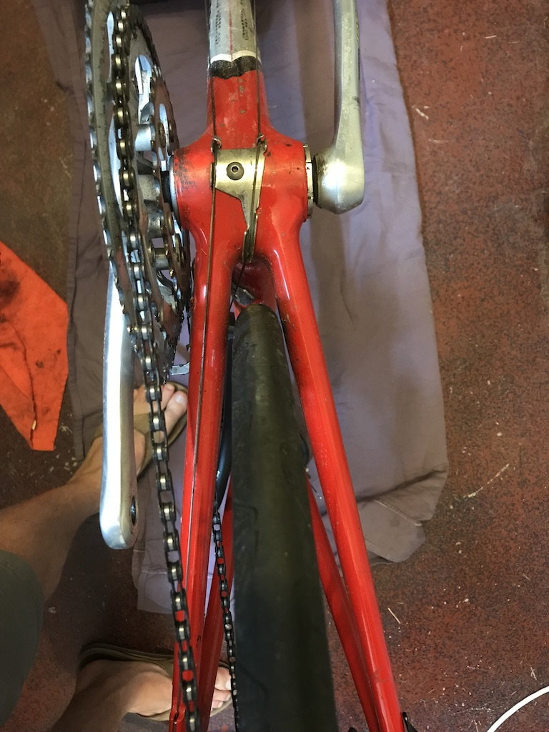 aligning bike wheel