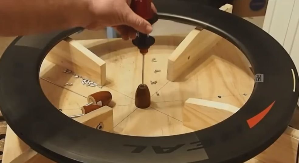 Homebuilt wheel lacing jig Bike Forums