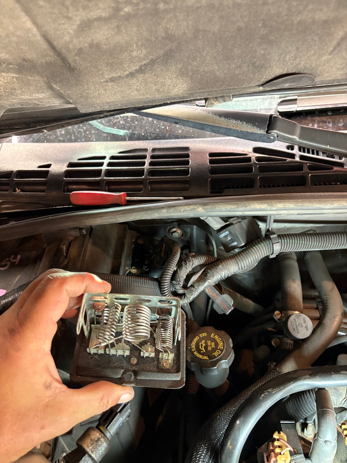 I had to replace Blower Motor Resistor. I had to cut the top off to access the resistor. As I understand it newer models have the cover removed. Plan on a trip to the boneyard soon and see if I can find a newer or better cover. My plastic just disintegrated. 