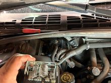I had to replace Blower Motor Resistor. I had to cut the top off to access the resistor. As I understand it newer models have the cover removed. Plan on a trip to the boneyard soon and see if I can find a newer or better cover. My plastic just disintegrated. 