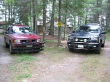 My truck and 1 of my dad's Chevys. 04 Trailblazer