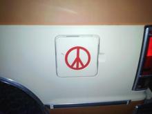 i out a peace sign sticker over my gas cap cover