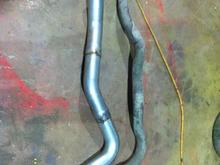 my 3 inch tailpipe i made for my blazer compared to the stock one