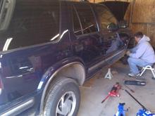 working on blazer