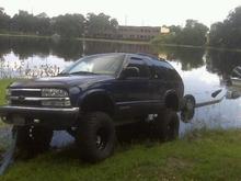 putting the boat on the lake