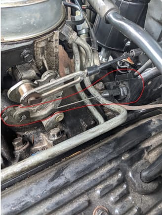 TV cable @ engine shown circled in red
