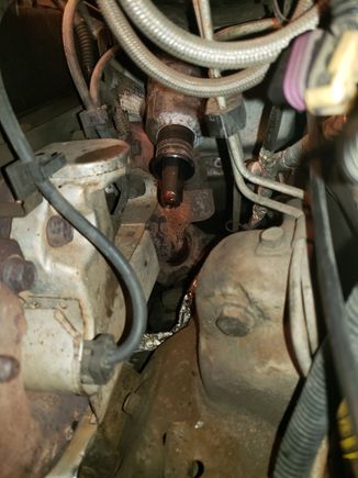 View after removing the original steering gear.