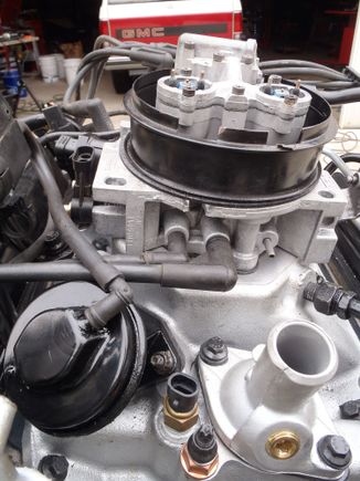 Relocated ground from water pump studs.