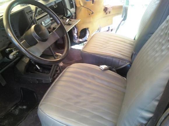 New custom seat covers in place