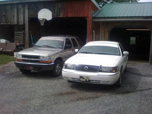 My Blazer and my older brother's car
