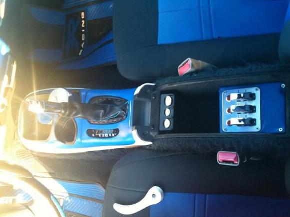 The center console.