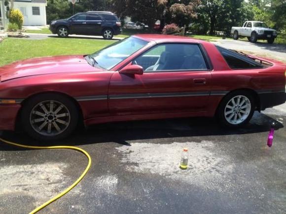 cleaning her up!