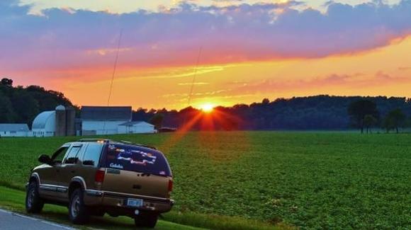 Found a farm and sunset that fit perfectly. Had to put the truck in there too......