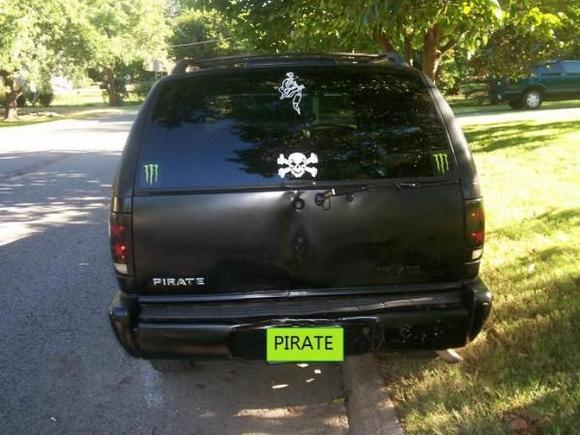 Back View..tailgate hit..hammered some of it out..and rear bumper..Alot better than what it did look like..